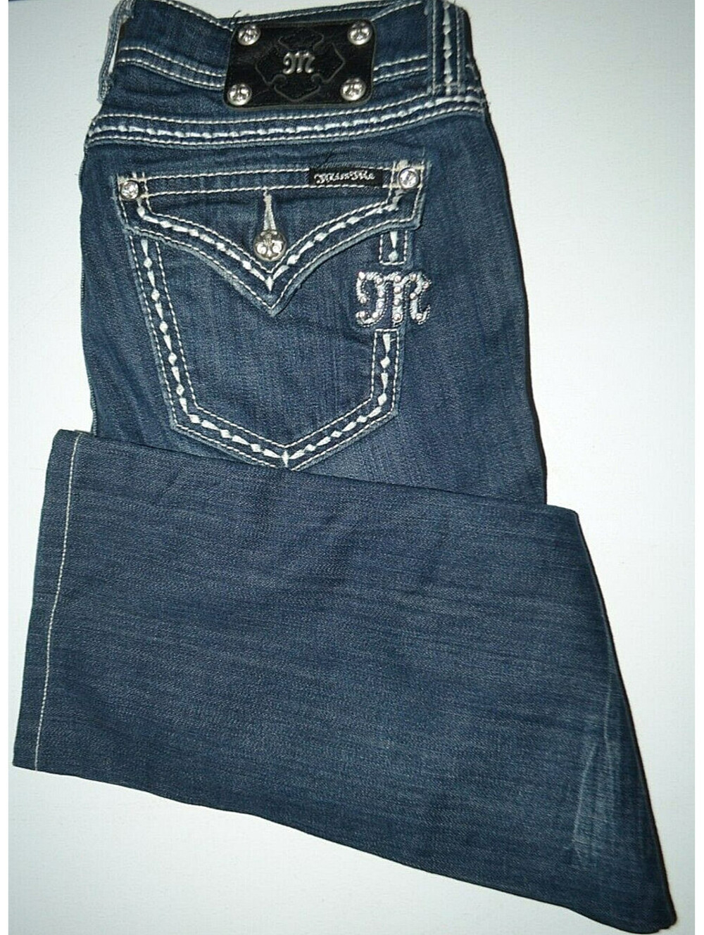 Miss Me Women Easy Straight Thick Stitch Pocket Flap Jeans Sz 29x27 [COPY]